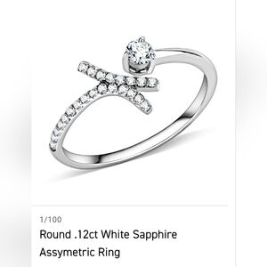 Elegant Silver Ring with White Sapphire